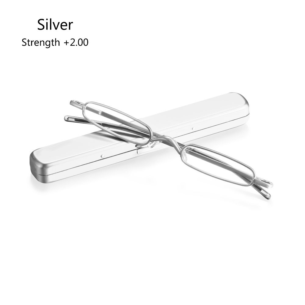 Hinge Readers Eyeglasses with Portable Pen Clip Case Blue Light Blocking Mini Reading Glasses