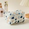 Borsa per Trucco da Viaggio Portatile Minimalista con Fiocco, Grande Capacità, Morbida