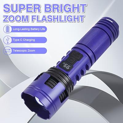 High-power LED Flashlight, Rechargeable , Telescopic Zoom , Handheld ,for Night Patrol, Emergency Repair and Home Emergency Lighting