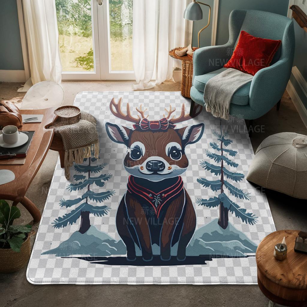 House Entrance Carpet Home Door Mat Living Room Bath Foot Bathroom Non-slip Water Absorption Rugs Bath Merry Christmas Winter