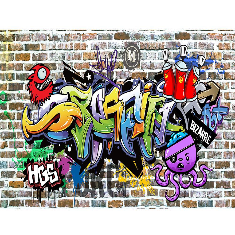 Brick Graffiti Wallpaper 3d Graffiti Mural Bedroom Living Room Cafe Bar Graffiti Wall Murals Home Decor