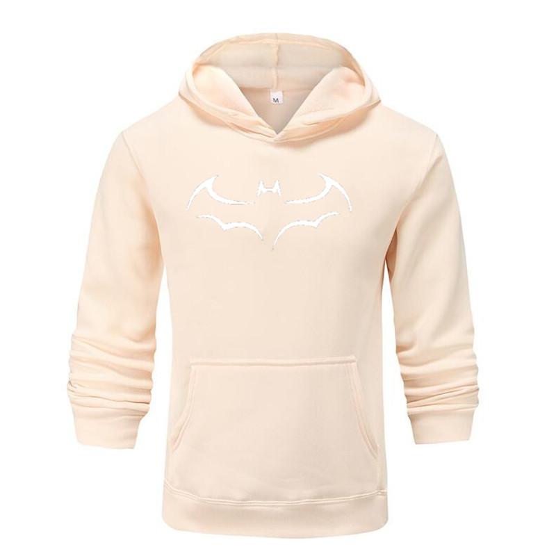 Moda Yarasa Baskılı Erkek Kapüşonlu Sweatshirt Sonbahar Kış Kapüşonlu Eşofman Üstü Günlük Erkek Kapüşonlu Sweatshirt Ceket Sudadera Hombre Kapüşonlu Sweatshirtler Erkek