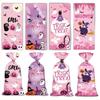 50pcs Cute Snacks Candy Biscuit Bag Reusable Drawstring Bag Ghost Halloween Candy Bag  Holiday Party