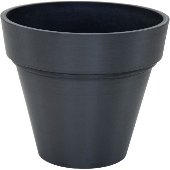 Flower Pot - MEGA COLLECTIONS - Ecostone Planter - Ø 35 Cm - H 30 Cm - Black