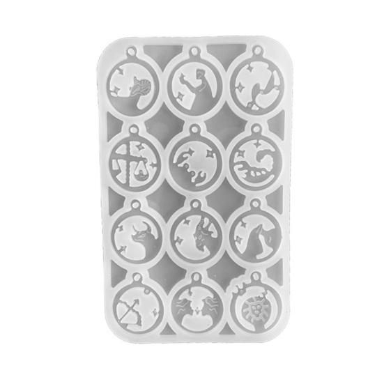 

Форма для сережек DIY Двенадцать созвездий, форма для ювелирных изделий, термостойкая силиконовая форма для серег, ожерелий A