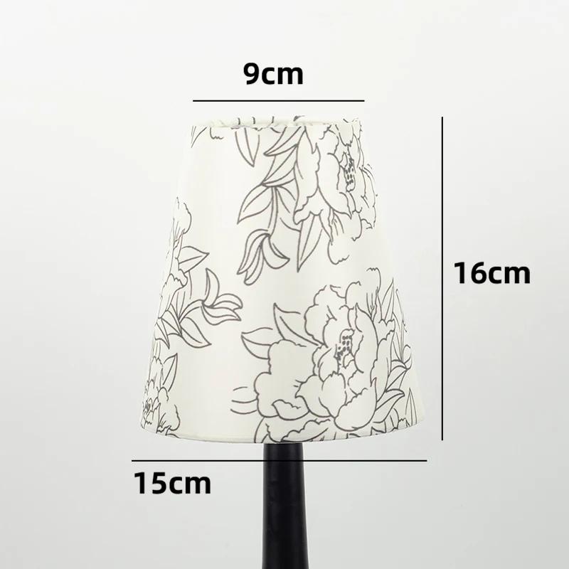 Retro Linen Fabric Floral Pattern Lampshades Pastoral Style Pleated Table Lampshade Bedroom Hotel Bedside Floor Lamp Cover