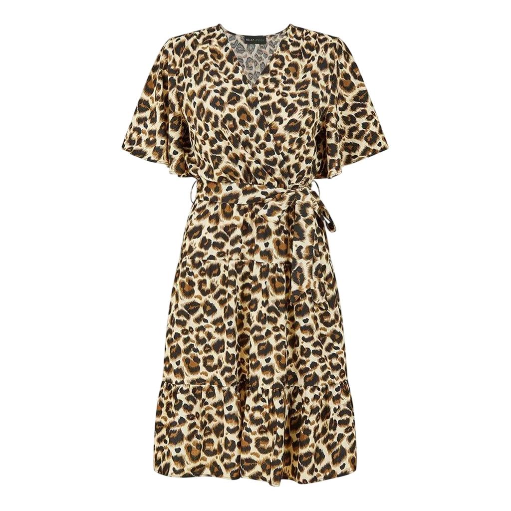 Mela London Womens/Ladies Leopard Print V Neck Skater Dress
