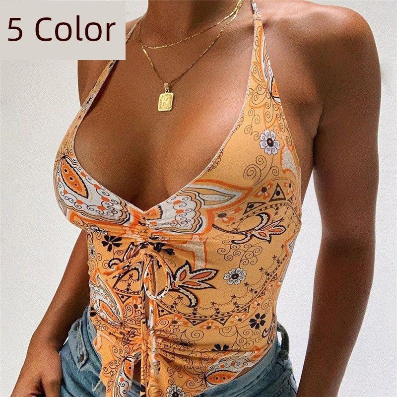 

Топ-халтер, жилет-халтер, низкий вырез, бретели, халтер, открытая спина, маленький жилет, слинг E S