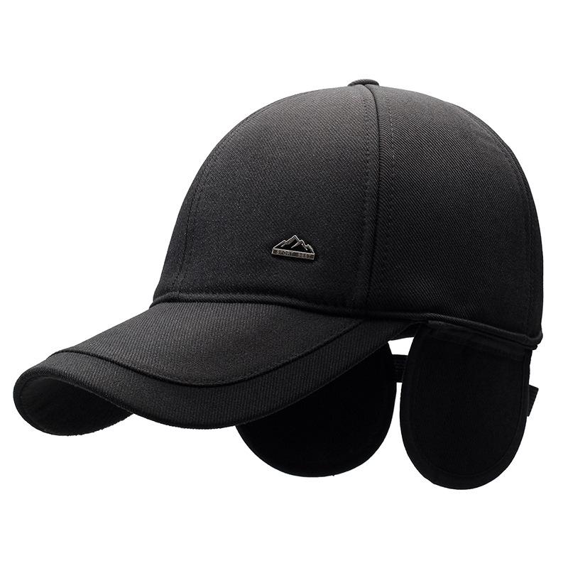 Season'S New Men'S Ear Protection Windproof Baseball Cap Middle-Aged And Elderly Cotton Hat Outdoor Warm And Cold-Proof Dad Old Man Hat