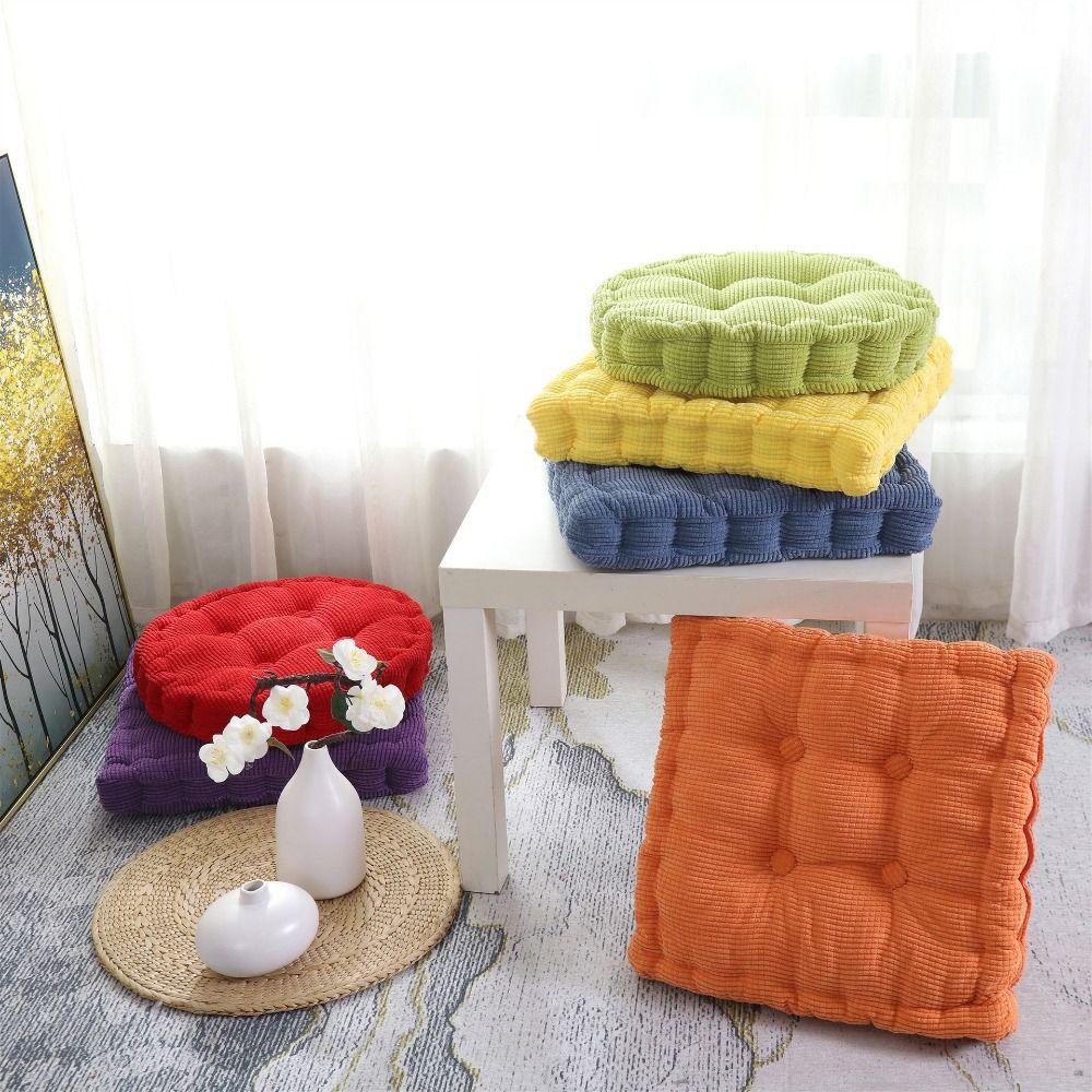 Solid Color Tufted Seat Cushion Thickened Sofa Cushion Durable Chair Mat  Office