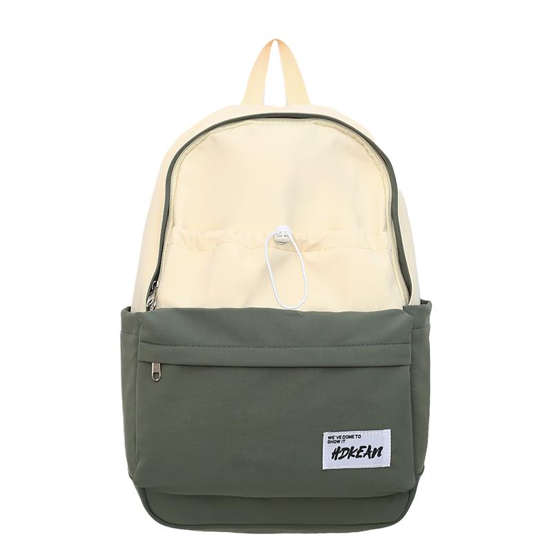 Large Capacity Nylon Women's Backpack Color Contrast Travel Backpack Student Lightweight Schoolbag