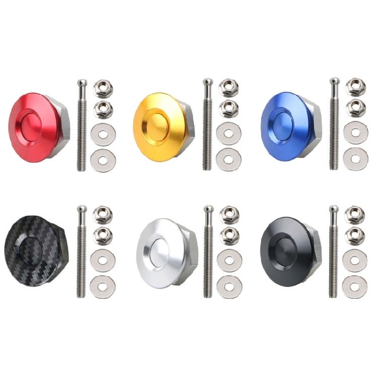 Round Button Hood Fastener Kit 2 Piece Aluminum Hardware Set for Quick Body Panel Access on Custom Car Builds Set