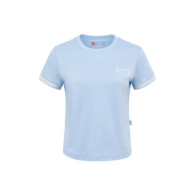 Li Ning Retro Sports Series Cool Loose Short Sleeve T-Shirt Women Tops Pink Blue AHSWA40-2