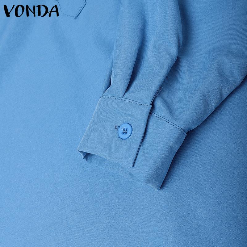 VONDA Two Piece Suit Sets Women Long Sleeve Blouse and Short Skirts Outfits