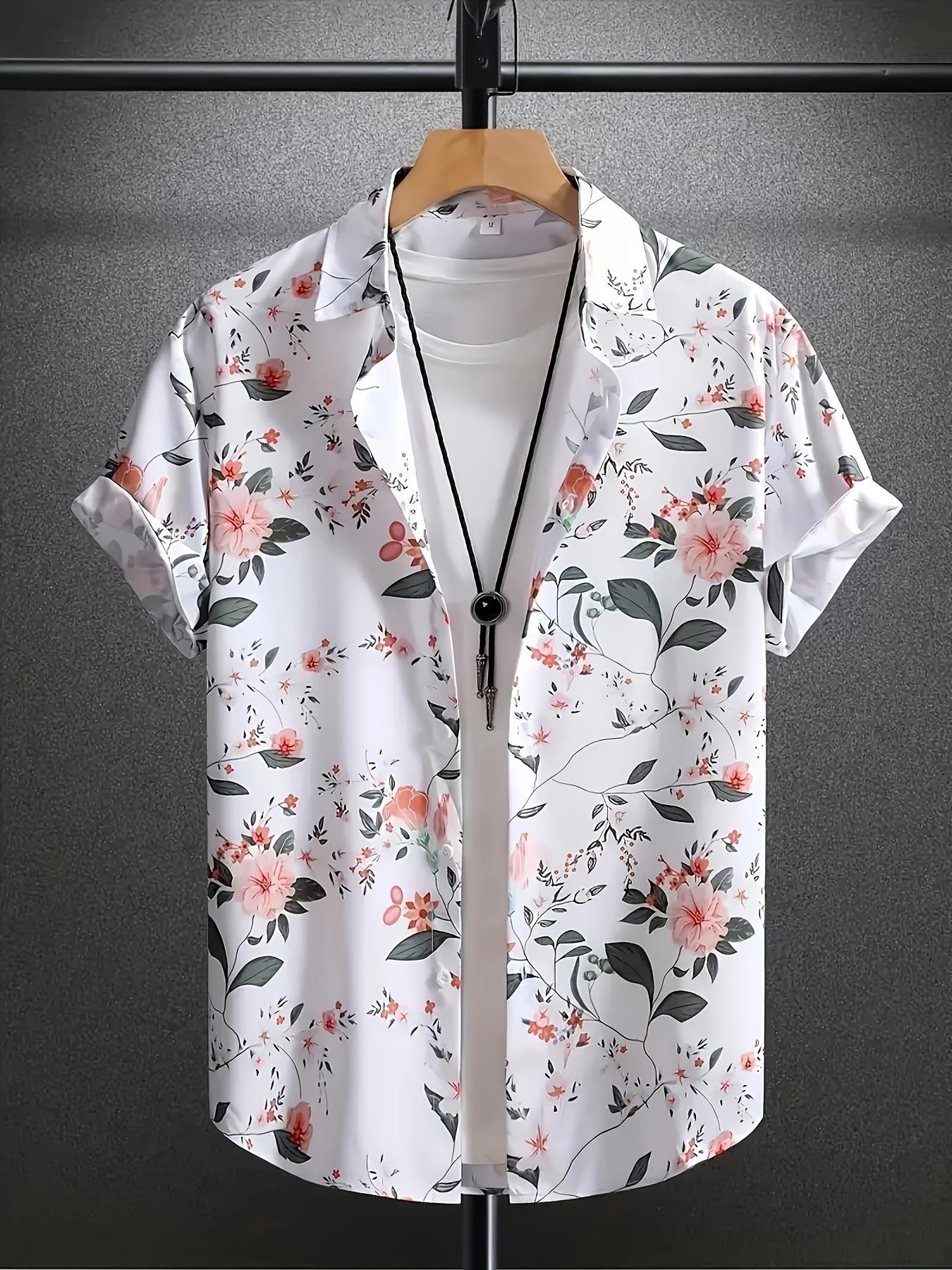 2026 Fashion Summer Hawaiian Men s Shirt Flower 3D Printed Casual Beach Short Sleeve Lapel Tops Oversized Men s Holiday Clothing S