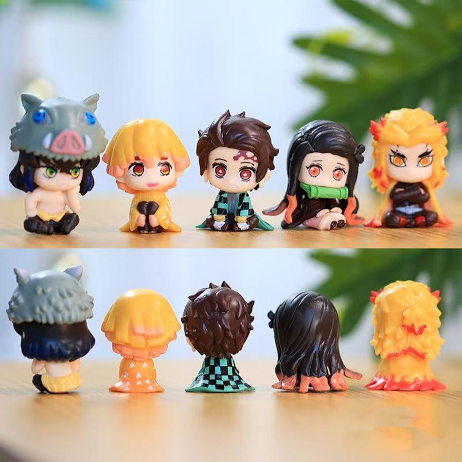 Demon Slayer Figure Q Version Sitting ToyTomioka Giyuu/Tokitou Muichirou/Mitsuri/Tanjirou/Obanai/Nezuko pvc Model Doll Xmas Gift