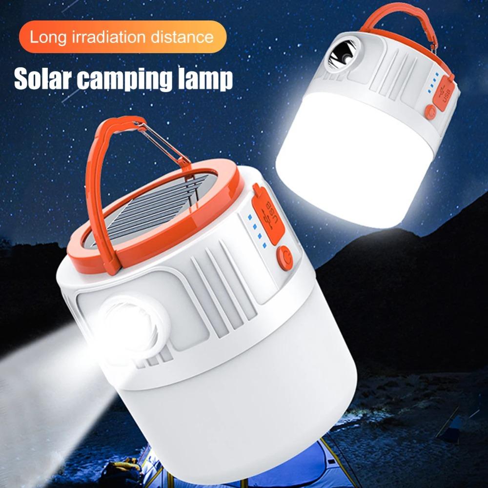 LED Camping Lamp USB Charging IP55 Emergency Power Bank Solar Hanging Camping Lantern with Hook 3000mah 6000LM Outdoor Lighting