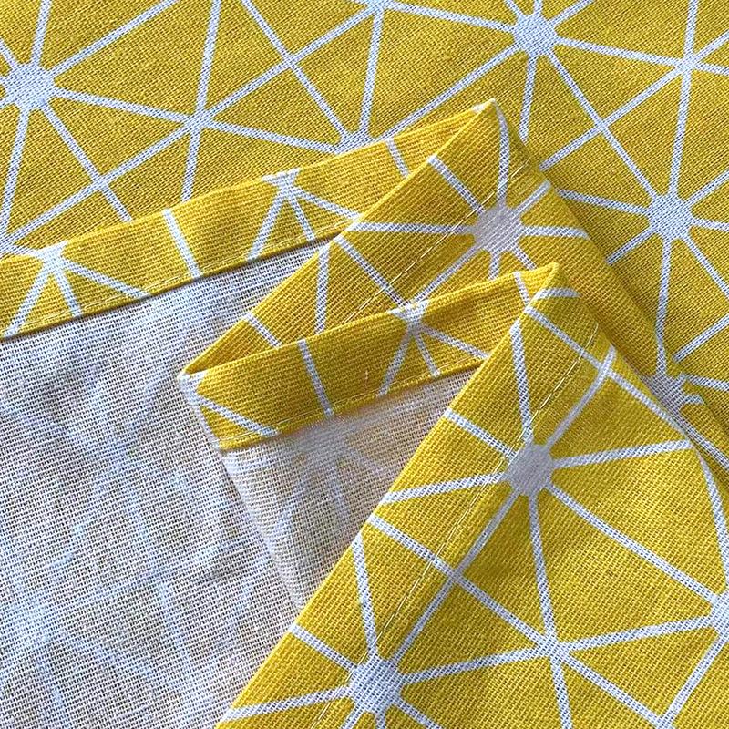 Tablecloth Yellow Geometric Pattern Rectangular Coffee Table Modern Simple Home Fabric Cotton And Linen Tablecloth Cover Fabric 140*100