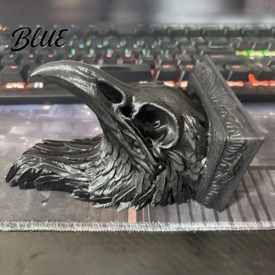 Halloween Desktop Decoration Eagle Head Statue 3D Printed Animal Sculpture Gothic Jewelry Black Figurine Storage Organizer for Keys Small