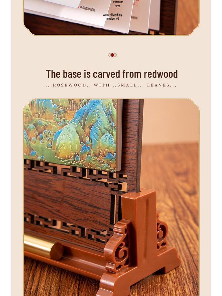 Luxus Holz Schreibtischkalender Geschenkset: Anpassbares Jahr des Pferdes 2026 mit Logo für Kunden