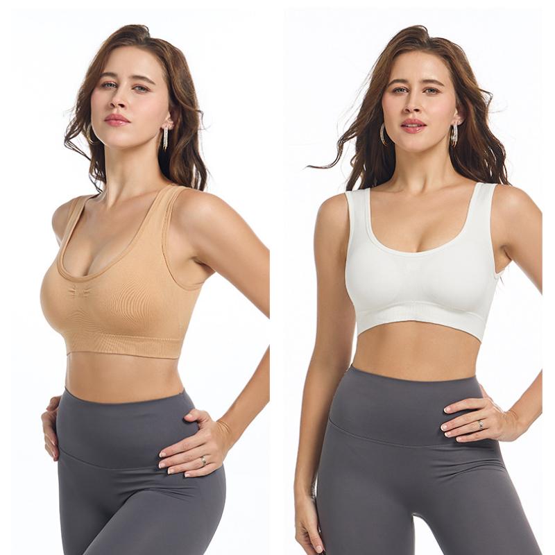 Large Size Women's Shockproof Sports Bra Gathered and Comfortable Rear Buckle Adjustable Yoga Fitness Underwear