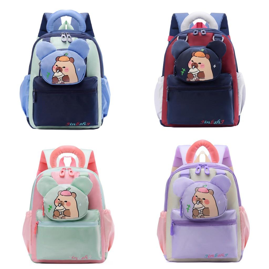 Preschooler School Bag With Cute Capybara Pattern And Ergonomic Arch Straps For Young Girls And Boys