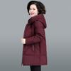 Mother's Down Padded Jacket Women's Winter Clothes Large Size Mid-length Hooded Collar Padded Jacket Jacket Women's Padded Jacket