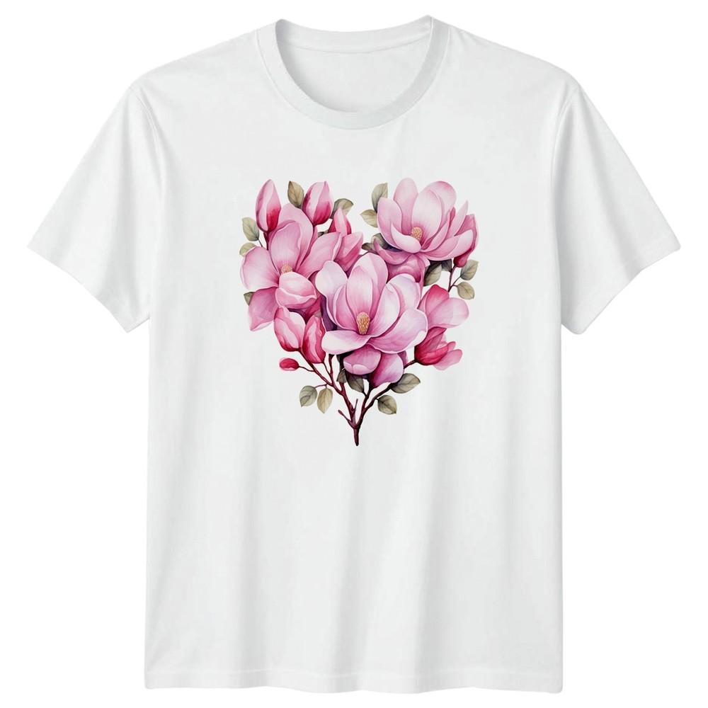 Pink Magnolia Flowers Unisexs TShirt Unisexs Tee Graphic Unisex Top