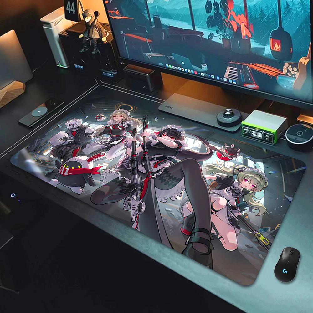 Gaming Mouse Pad with Antislip Base and Stitched Edges Anime Girl with Shark Print Desk Mat for PC Laptop Gaming