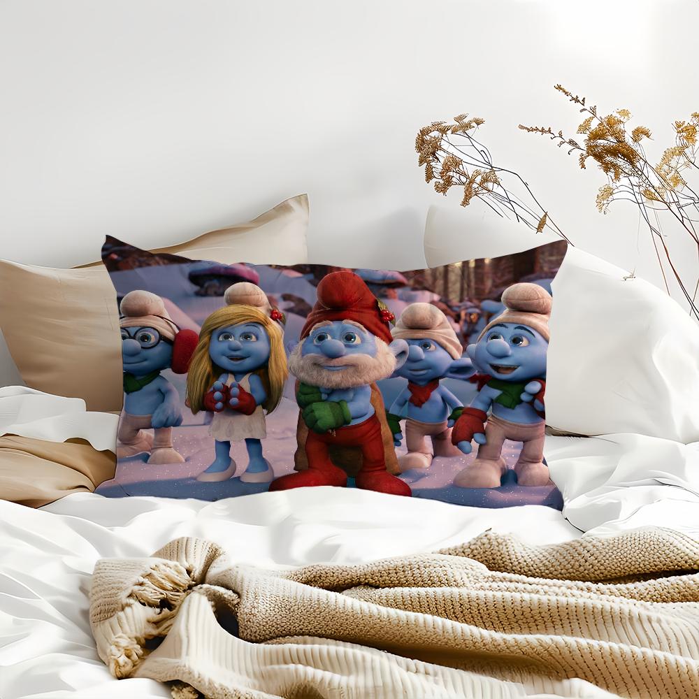 Hot Cartoon S-Smurfs Pillow Case Suitable For All Seasons Home Decoration Cushion Cover Suitable For Livingroom Bedroom Sofa
