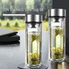 KANGCHUYA Double Wall Glass Tea Infuser Bottle