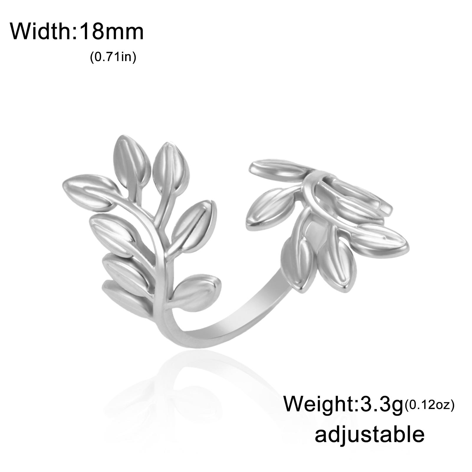 Lucktune Leaf Open Ring Stainless Steel Adjustable Women s Finger Ring Fashion Gold Color Jewelry Party Birthday Gift Wholesale Adjustable
