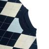 Damen Rundhals Langarm Dicker Jacquard Diamantstrick Pullover für Frühling und Herbst