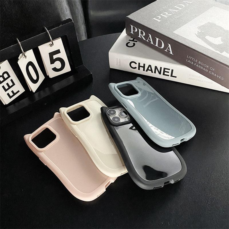 Cartoon Cat Ears TPU Soft Silicone Case for iPhone 15 Pro Max 14 Plus 13 12 11 Pro All-inclusive Fall Protection Cover
