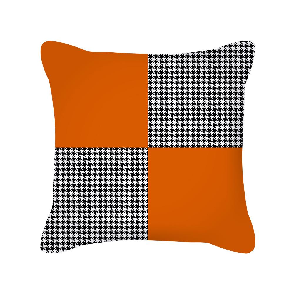 Nordische Orange Kissenbezüge Leichter Luxus Sofakissen Plüsch Einfache Geometrische Kissenhülle Orange Kissenhülle