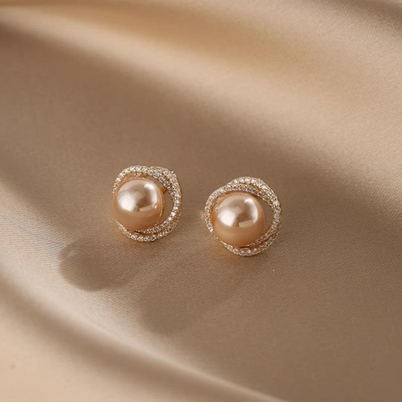 Korean Style S925 Silver Pearl Stud Earrings for Women - Simple, Elegant, and High-End
