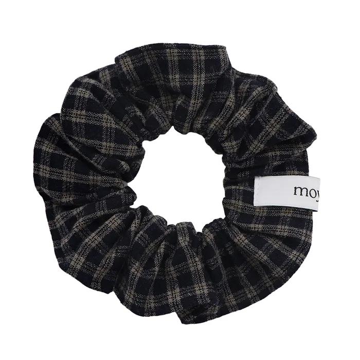 MINI CHECKERED HAIR SCRUNCHIES [NAVY]