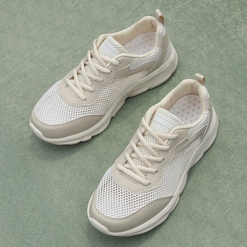 Summer New Sports Shoes Large Mesh Hollow Casual Shoes Lace-up