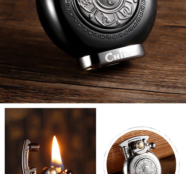 Leader CHIEF Automatic Ejection Windproof Kerosene Lighter - Creative Rocker Design for Personality and Decompression.
