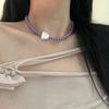 Cool Beaded Heart Choker Necklack Beaded Pendant Necklace Striking Beaded Collar Necklace Perfect Gift for Woman Girls