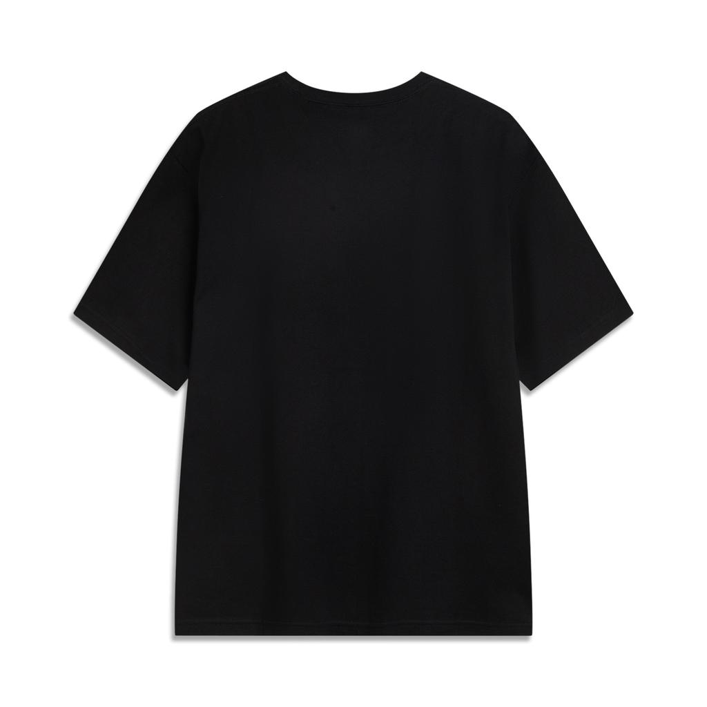 Li Ning Badfive Fashion Versatile Casual Round Neck Loose Letter Pattern Printed Short Sleeve T-Shirt Men Tops AHSVE09-1