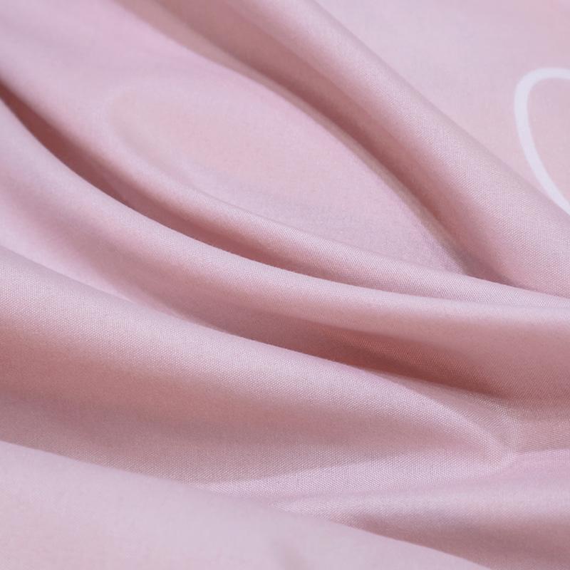 Růžový srdíčkový povlak na přikrývku Sada jednolůžkového ložního prádla 3 kusy, Měkká pohodlná mikrovlákno Vzor lásky a pruhů Oboustranný povlak na přikrývku