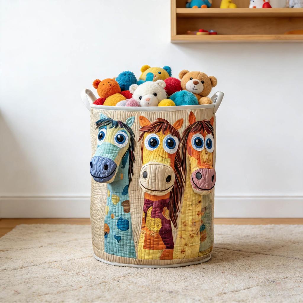 Large Capacity Quilted Fabric Storage Bin Ideal For Dirty Clothes And Household Items Laundry Basket