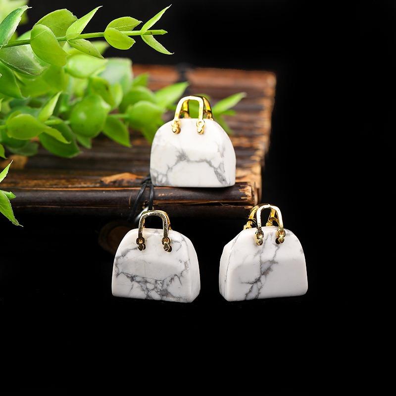 1 Pcs Natural Stone Crystal Apple Ornament, Jade Crystal Mini Handbag Ornament, Home Living Room Decoration, Christmas Eve Birthday Gift