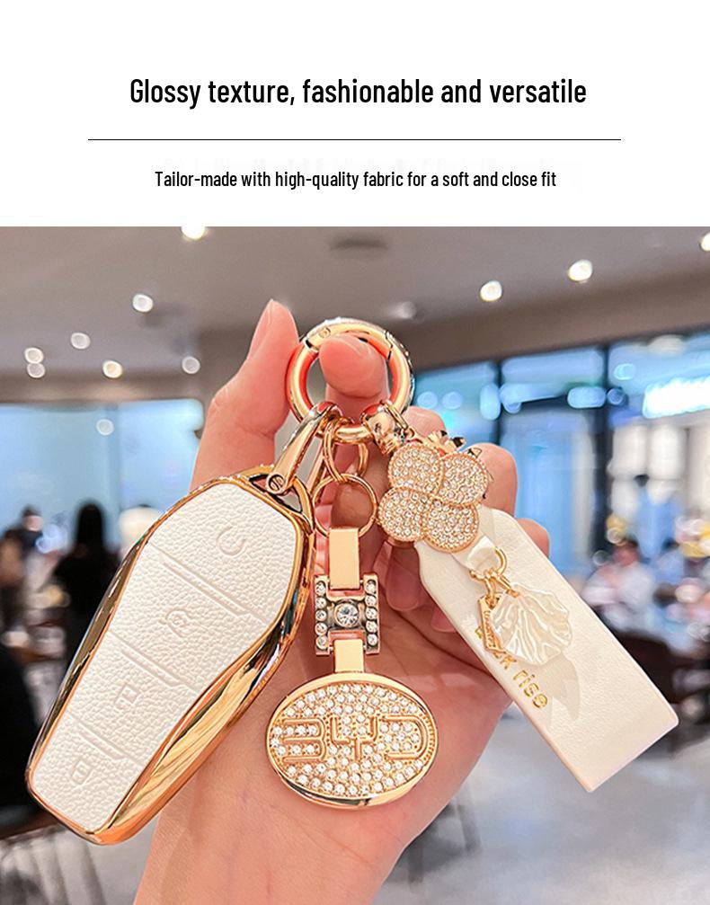 Compatible with BYD Yuan UP, Yuan PLUS, Yuan PRO: Men's and Women's Key Bag Set with Shell Buckle.