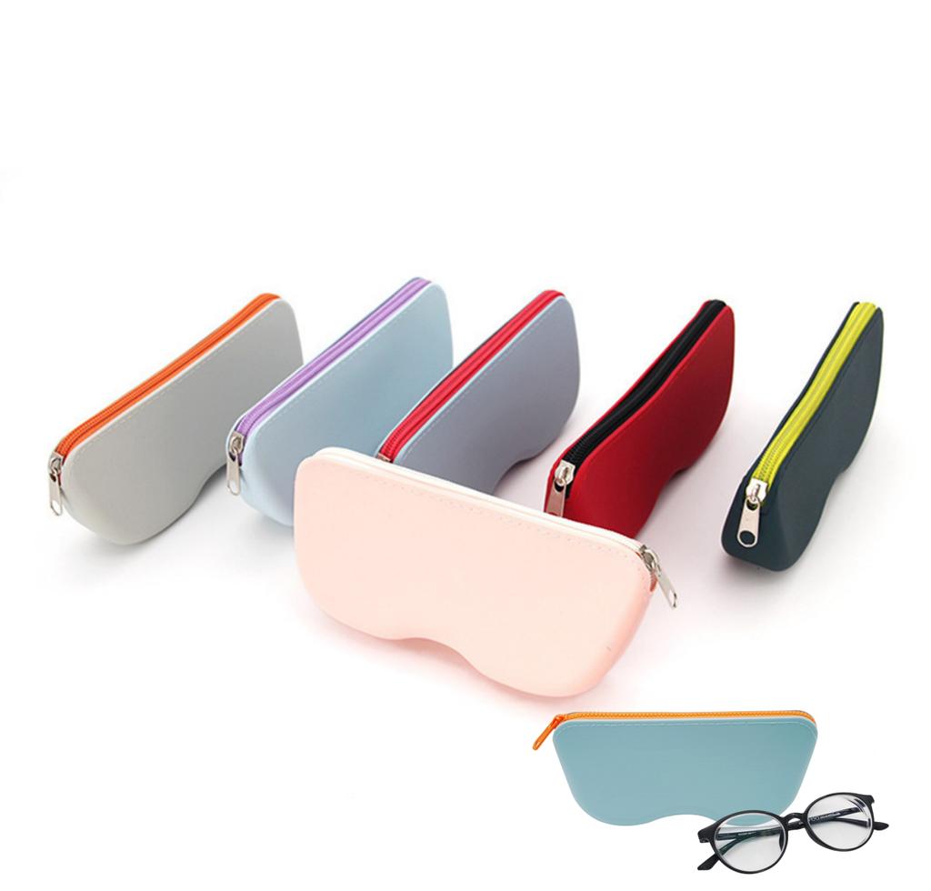 Glasses Bag Candy Color Dustproof Glasses Box Coin Bag Silicone Eyeglasses Case For Girls Accessories Travel Dustproof