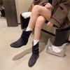 2623-1 Flacher Boden Runde Spitze Innere Höhenerhöhung 2025 Herbst und Winter Neue Kurze Stiefel Damenstiefel Plateau-Stiefel Western Mittelstiefel