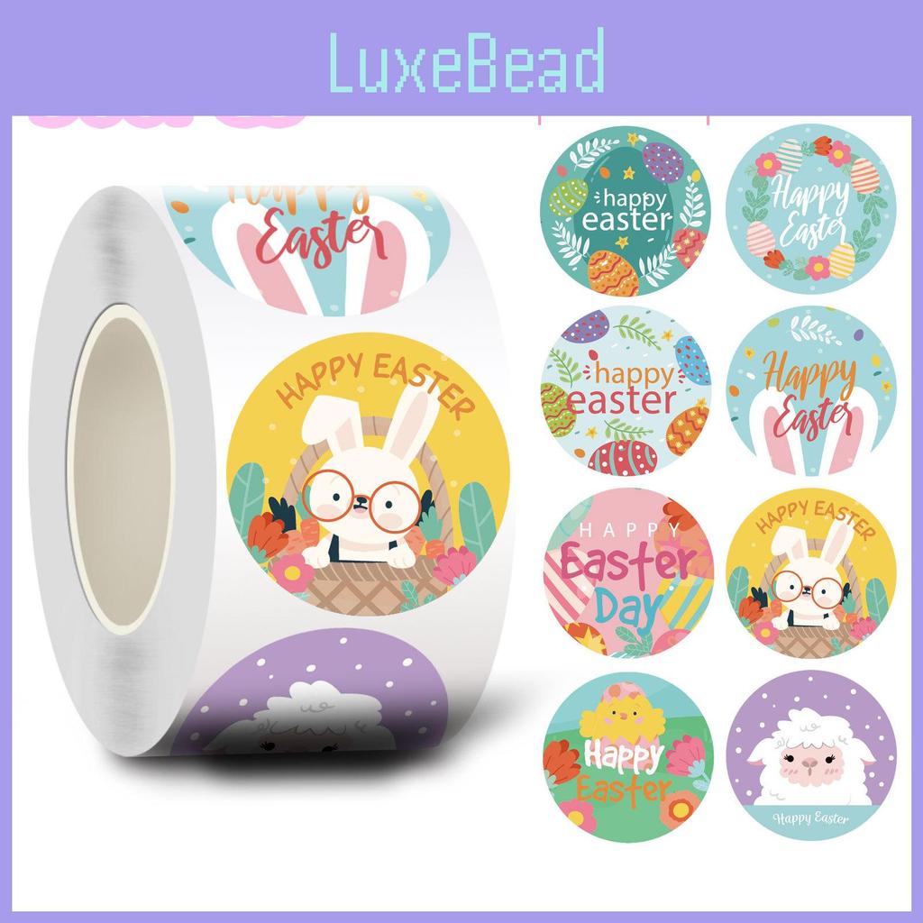 Xh019 Runde Ostereier-Hasen-Huhn-Geschenkumschlag-Siegel-Partydekorationsaufkleber