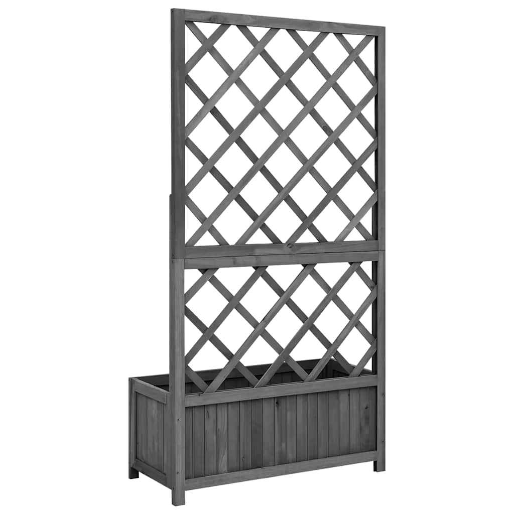 Garden Trellis with Planter Box Black 70x30x135 cm Fir Wood
