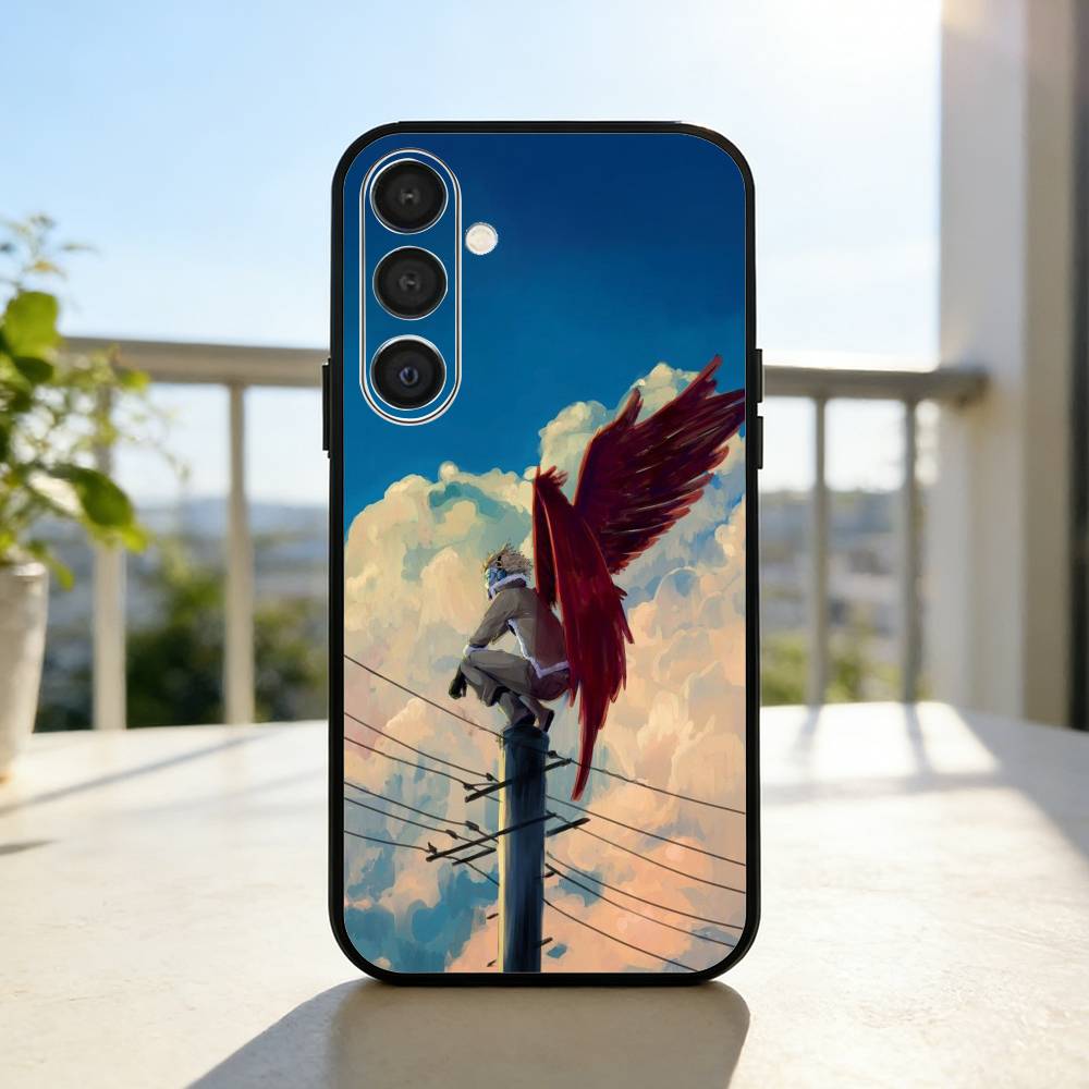 Anime MHA Hawks BNHA Phone Case For Samsung A73,72,71,A52,51,40,41,A22,A32,31,A13, Soft Black Shell